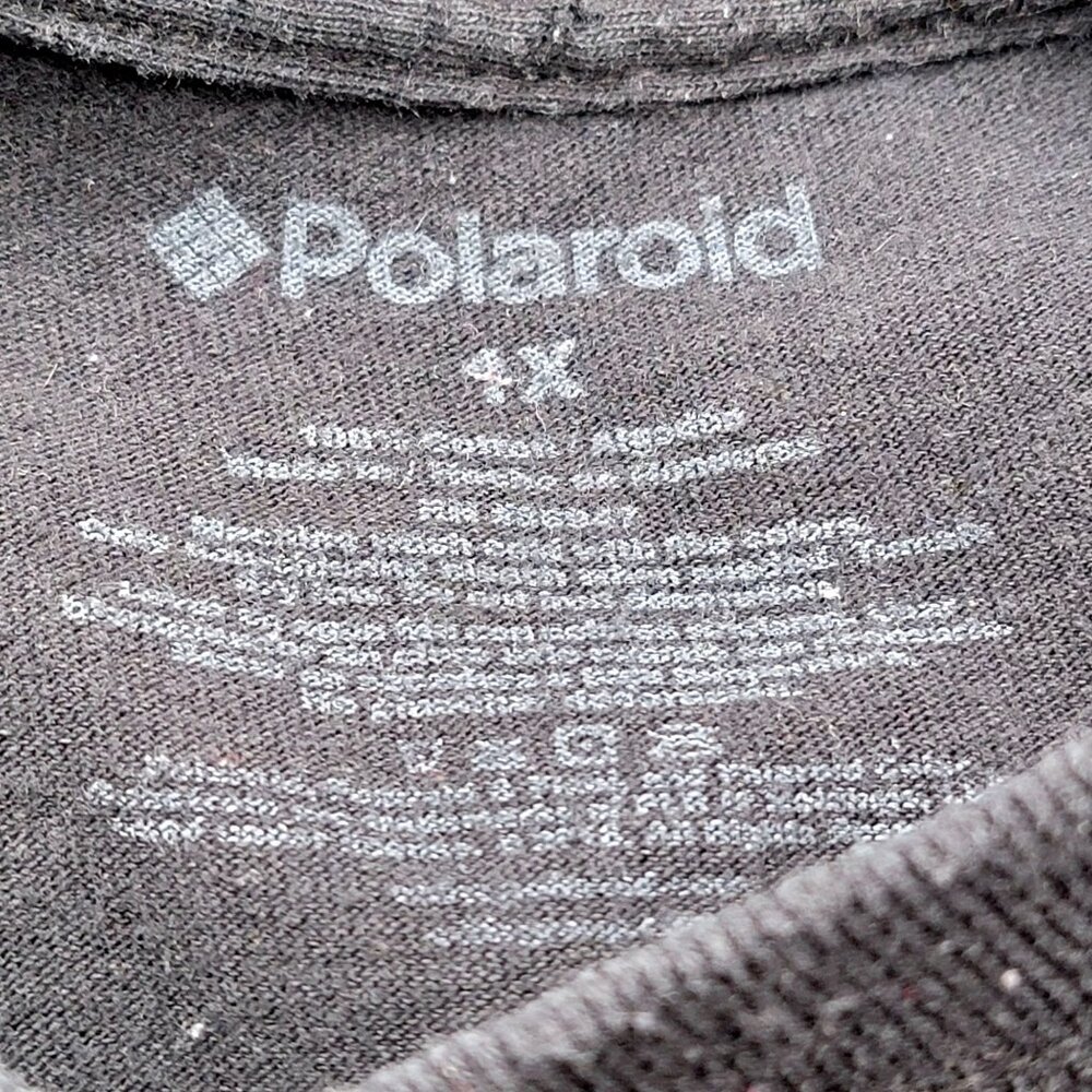 Polaroid Long Sleeve Graphic Tee With Rainbow Stripes On Back & Sleeves - 4X - Picture 16 of 16